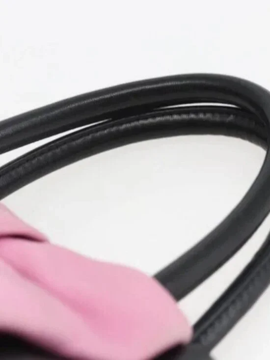 PRADA Hand Bag Leather Black Gold Auth 168382 - Picture 8 of 16